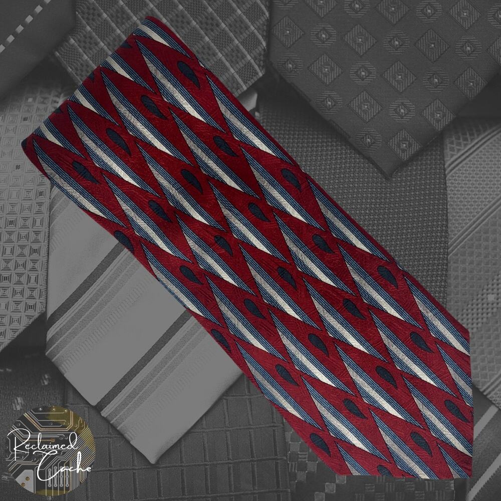 Red Diamond Pattern Tie - image 1